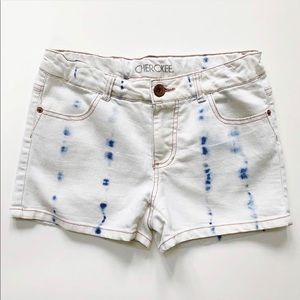 Cherokee White & Blue Tie Dye Shorts Girls XL VGUC